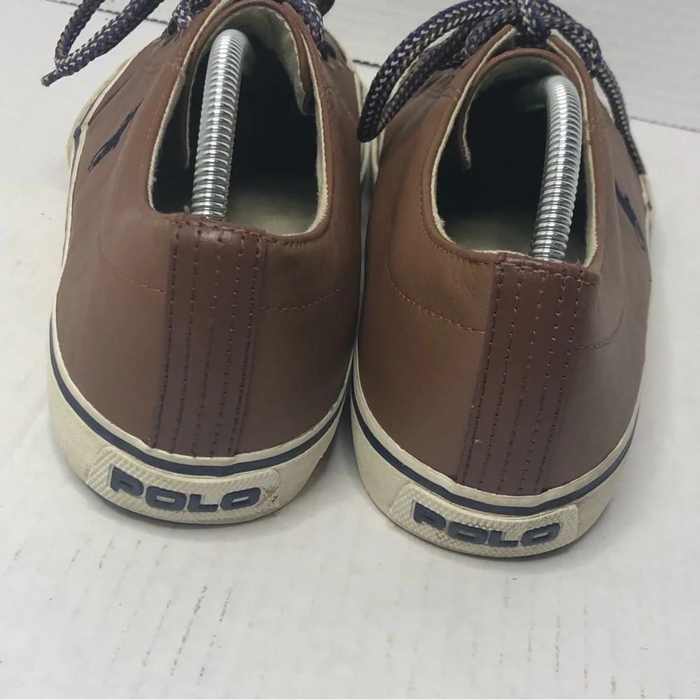 Ralph Lauren Loafers Polo Mens 11.5D Cantor Low II Leather Brown Boat Shoes